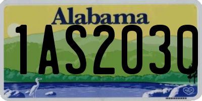 AL license plate 1AS2030
