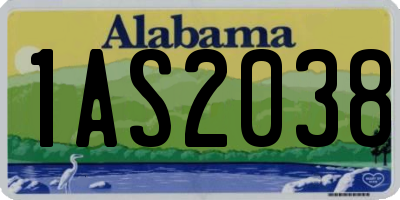 AL license plate 1AS2038