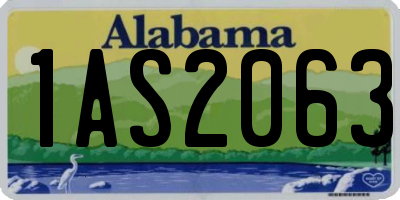 AL license plate 1AS2063