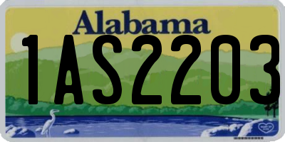 AL license plate 1AS2203