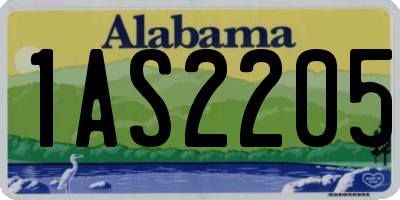 AL license plate 1AS2205