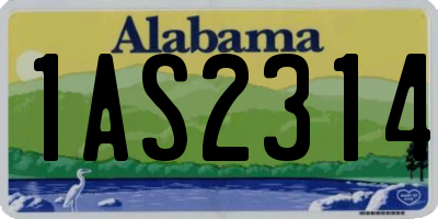 AL license plate 1AS2314