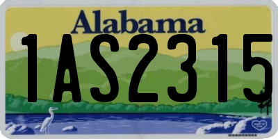 AL license plate 1AS2315