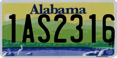 AL license plate 1AS2316