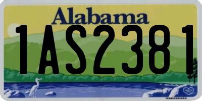 AL license plate 1AS2381