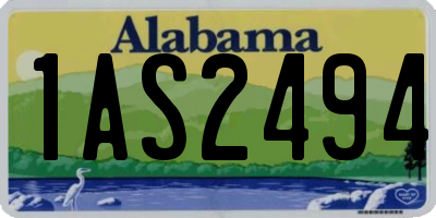 AL license plate 1AS2494