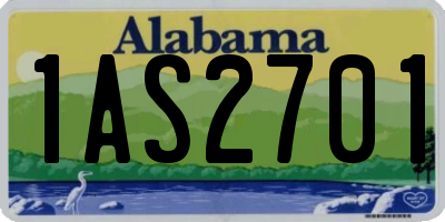 AL license plate 1AS2701