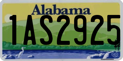 AL license plate 1AS2925
