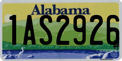 AL license plate 1AS2926