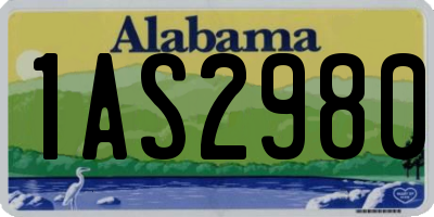 AL license plate 1AS2980
