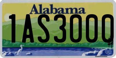 AL license plate 1AS3000