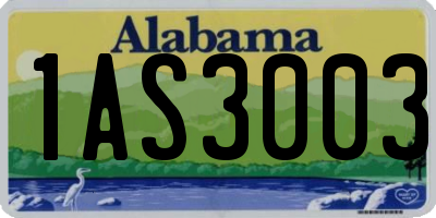 AL license plate 1AS3003