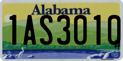 AL license plate 1AS3010