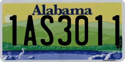 AL license plate 1AS3011