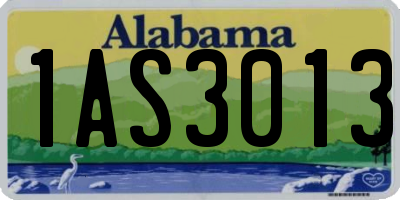 AL license plate 1AS3013