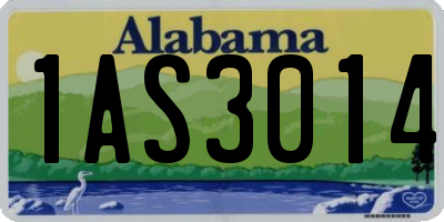 AL license plate 1AS3014