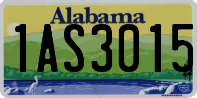 AL license plate 1AS3015