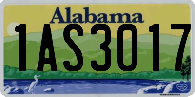 AL license plate 1AS3017