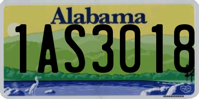 AL license plate 1AS3018