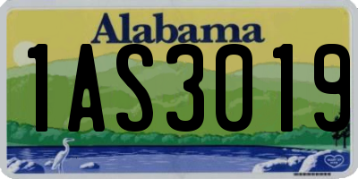 AL license plate 1AS3019
