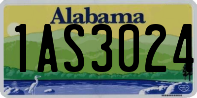 AL license plate 1AS3024