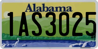 AL license plate 1AS3025
