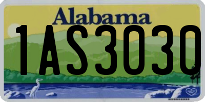 AL license plate 1AS3030