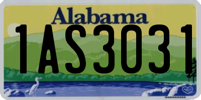AL license plate 1AS3031