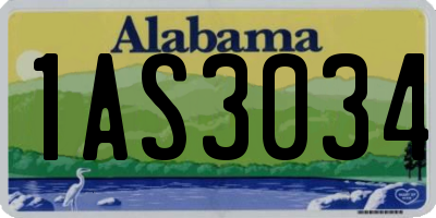 AL license plate 1AS3034