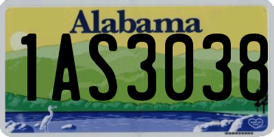 AL license plate 1AS3038