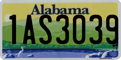 AL license plate 1AS3039