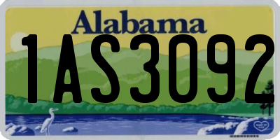 AL license plate 1AS3092