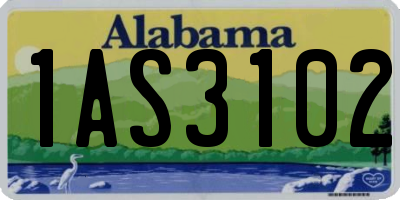 AL license plate 1AS3102