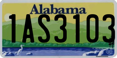 AL license plate 1AS3103