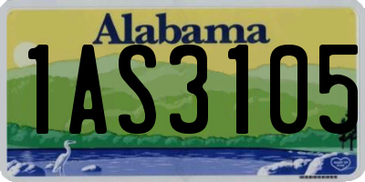 AL license plate 1AS3105