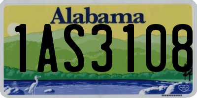 AL license plate 1AS3108