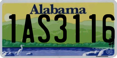 AL license plate 1AS3116