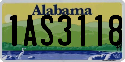 AL license plate 1AS3118