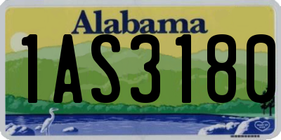 AL license plate 1AS3180