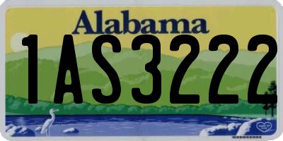 AL license plate 1AS3222