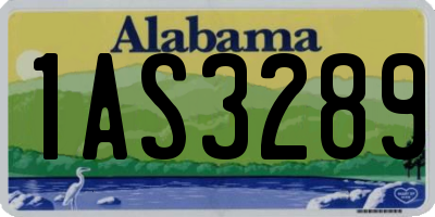 AL license plate 1AS3289