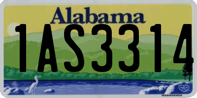 AL license plate 1AS3314