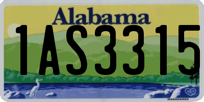 AL license plate 1AS3315