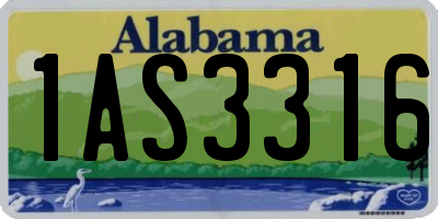 AL license plate 1AS3316