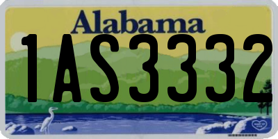 AL license plate 1AS3332