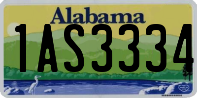 AL license plate 1AS3334