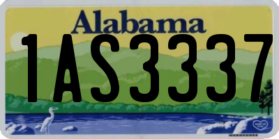 AL license plate 1AS3337