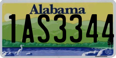 AL license plate 1AS3344