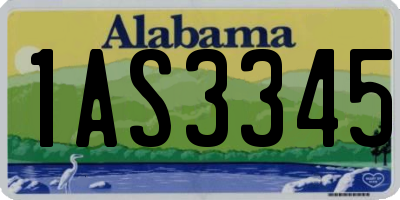 AL license plate 1AS3345