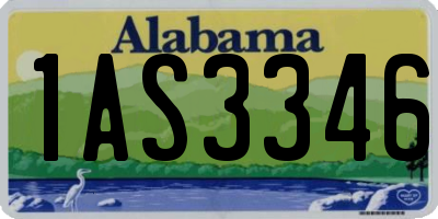 AL license plate 1AS3346